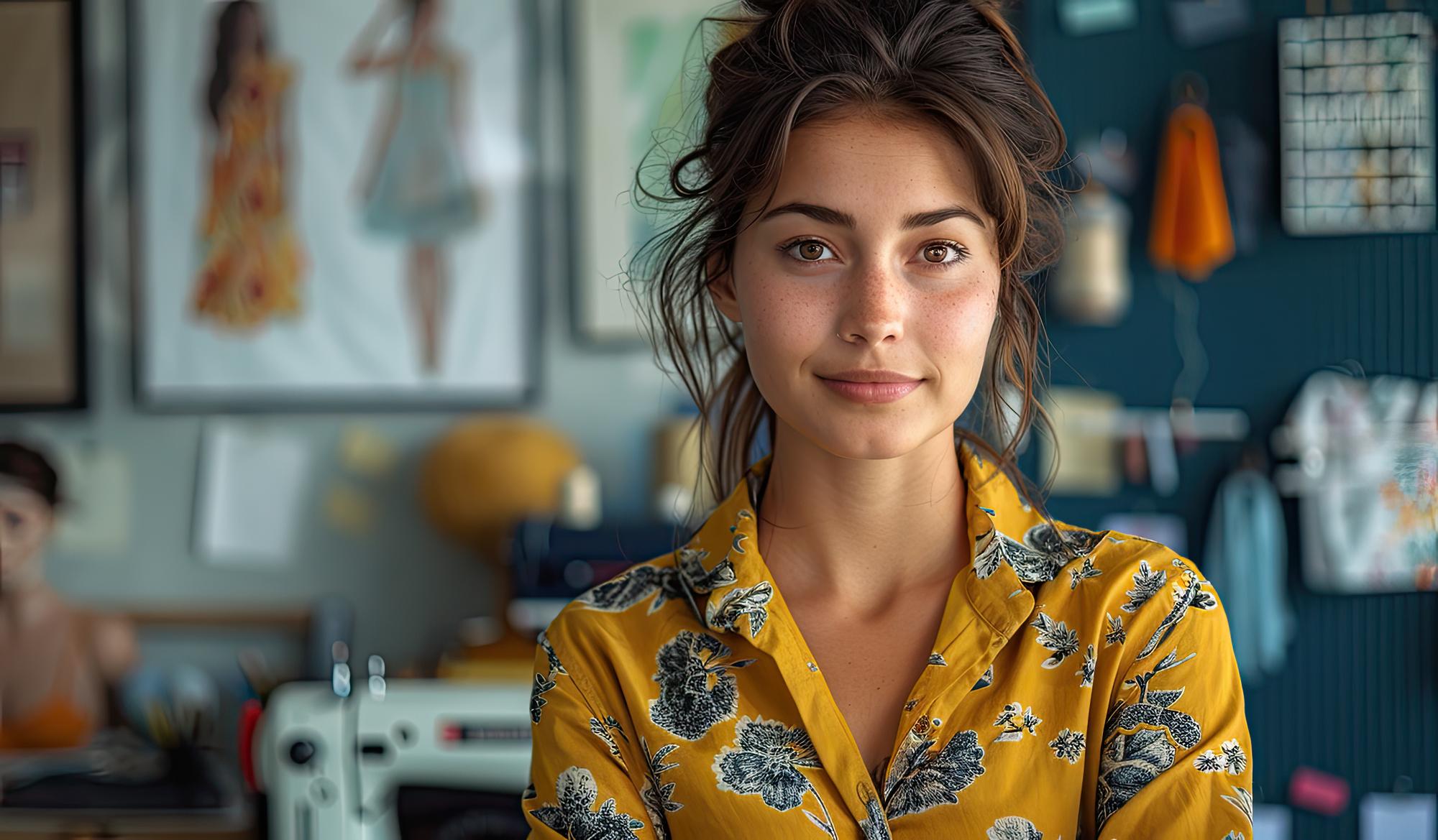 portrait of lead embroidery instructor in studio